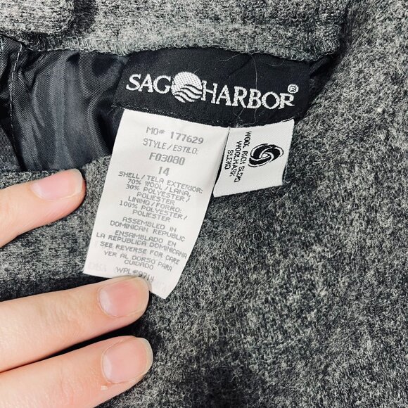 Vintage Sag Harbor Gray Wool Blend Midi Y2K Pencil Skirt Sz. 14 - Picture 7 of 12